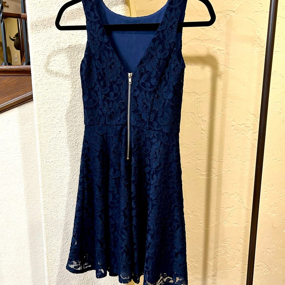 EUC Speechless Lace Dress - Navy